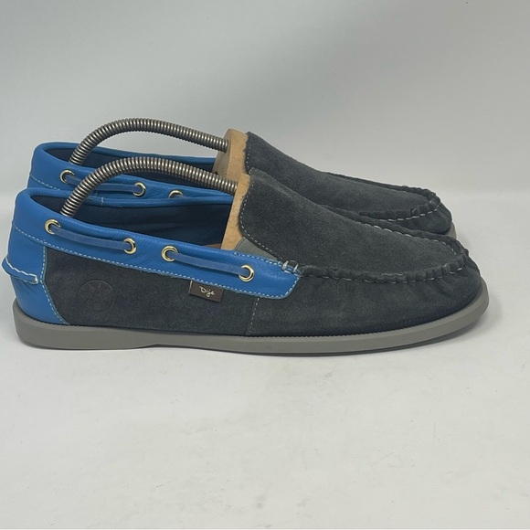 Dije California Loafers Mens 11 Blue Gray Suede Slip On Moccasins Boat Shoes - Picture 3 of 14